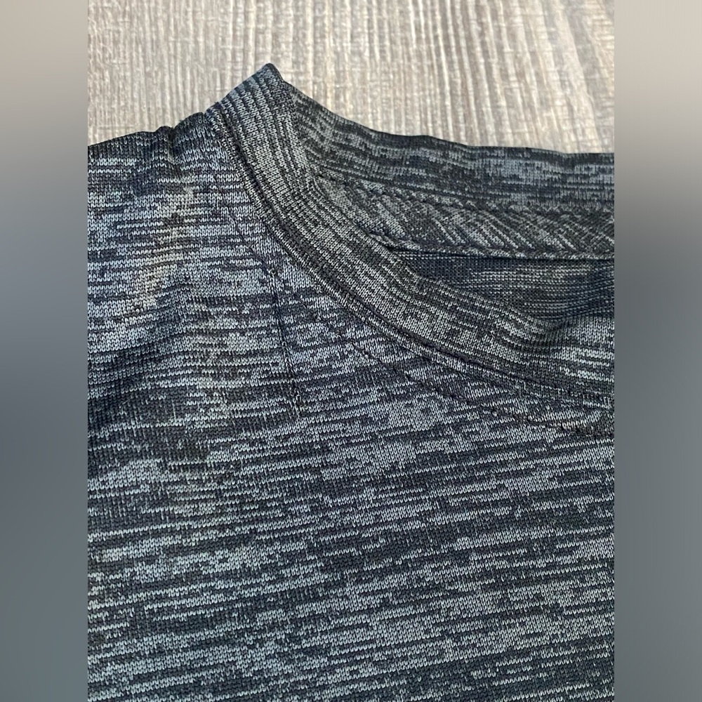 Nike Grey Dri Fit Black Orange Swoosh Logo Long Sleeve Shirts Tee Boy’s Size 5 - Picture 4 of 13